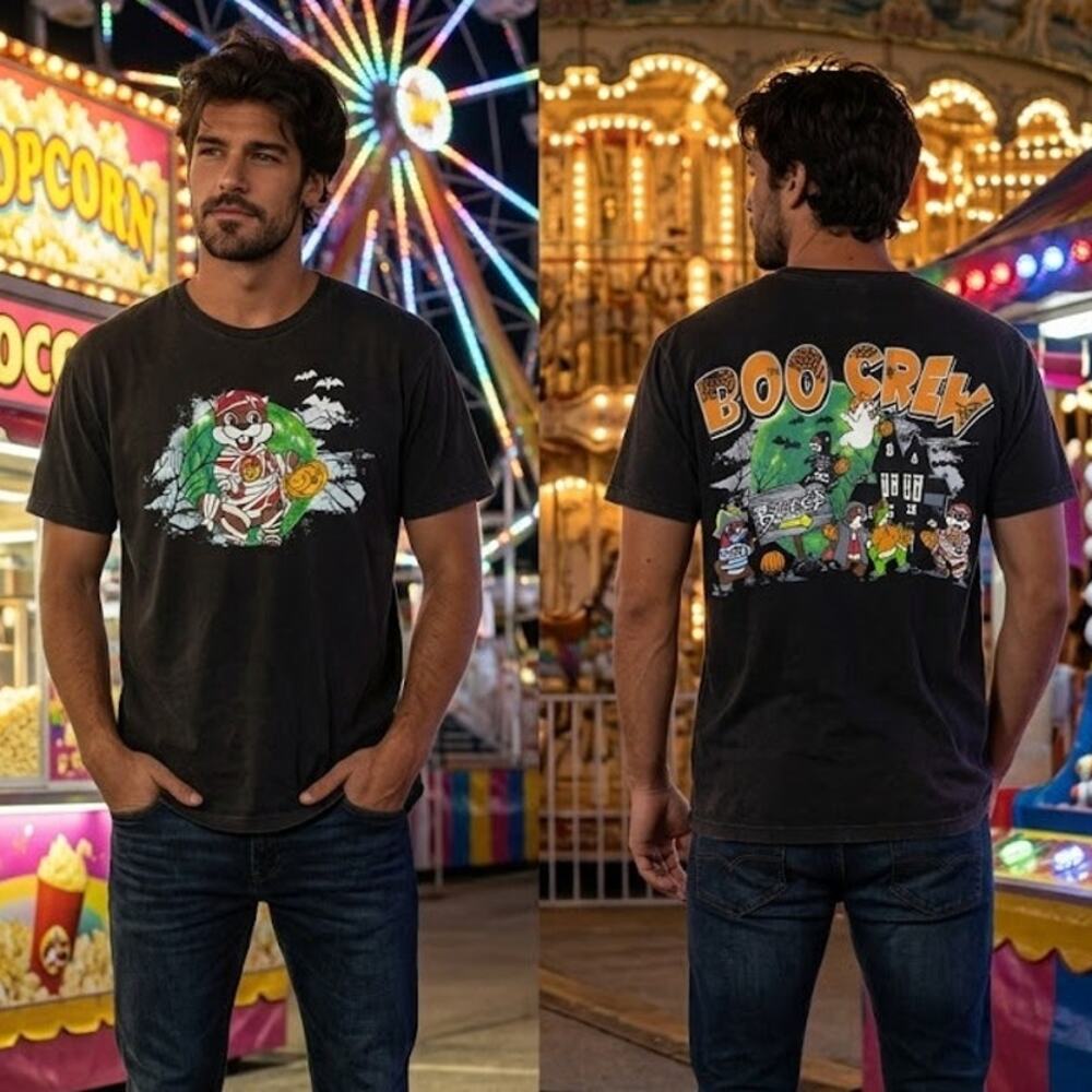 Buc-ee's Mummy Boo Crew Halloween Shirt Men's Large 44 Chest Black Graphic Tee